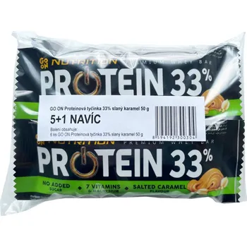 GO ON Proteinové tyčinky 33% slaný karamel 5 + 1&nbsp;kus ZDARMA