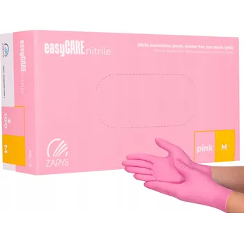 Vyšetřovací rukavice ZARYS lnternational Group easyCARE nitrilové rukavice, růžové, bez pudru, 100 ks Velikost: S
