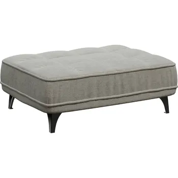 Taburet Světle šedá látková podnožka DEVICHY Chloe