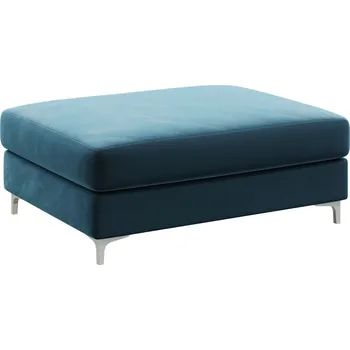 Taburet Tmavě modrá sametová podnožka DEVICHY Rothe