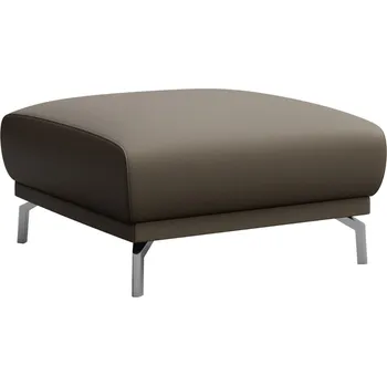 Taburet Světle hnědá kožená podnožka MESONICA Puzo