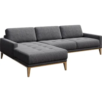 Pohovka Tmavě šedá látková rohová pohovka MESONICA Musso Tufted I, levá, 248 cm