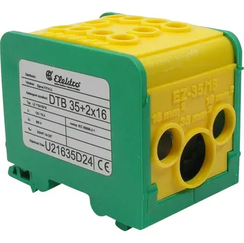 Rozvaděč ELEKTRO BEČOV Blok DTB 35+2×16 distribuční zelenožlutý U21635D24