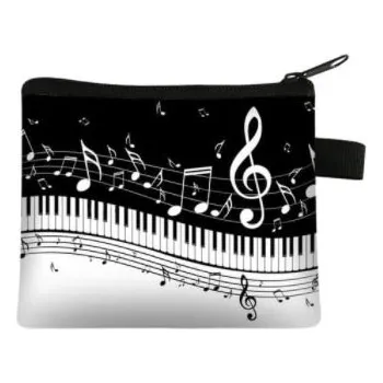 Malá peněženka se zipem - notová osnova a klaviatura