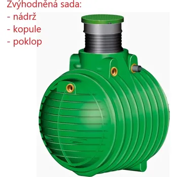 nádrž Zvýhodněná sada: Nádrž Columbus + PE poklop + šachtová kopule 3700 l