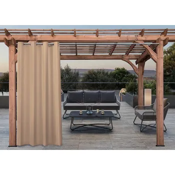 Pergola Venkovní zahradní závěs s kroužky MONTANA color 21 béžová, různé rozměry (cena za 1 kus) + dárek úvaz MyBestHome Rozměr: 155x220 cm