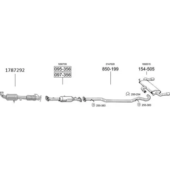 Filtr pevných částic filtr pevných částic Bosal 097-356