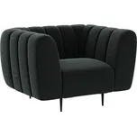 Tmavě šedé sametové křeslo Ghado Shel