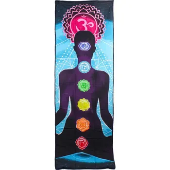 podložka na cvičení Dini Jóga karimatka 174 x 60 cm, 7 čaker modrá