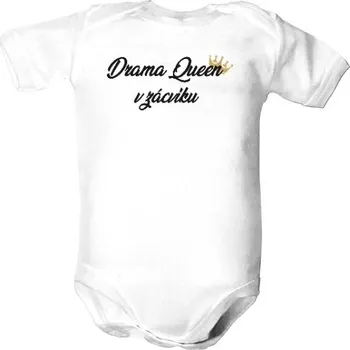 Kojenecký body Dětské body s potiskem Drama Queen Crown v zácviku dětské