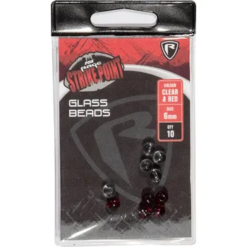 FOX - Rage Skleněné Korálky Strike Point Clear And Red Glass Beads, 6mm, 10ks