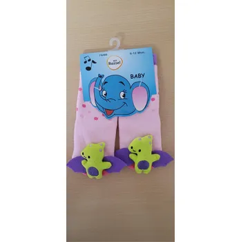 Kojenecké ponožky s chrastítkem, s ABS Barva: magenta, Velikost: 62-68, Počet párů v sadě: 1