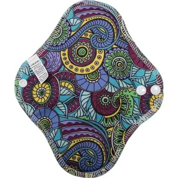 Menstruační vložka Denní vložka (PUL) - Květinové mandaly modré, sv. modrý velur (kojenecký plyš), Breberky