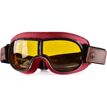 Motocyklové brýle Marko Marko GOGGLEB3BORDEAU Retro brýle B3 dělená skla/červené