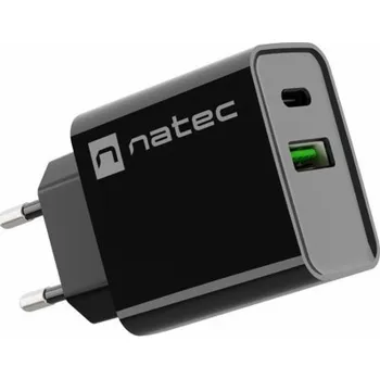 Ribera nástěnná nabíječka 1x USB-A + 1x USB-C 20W černá