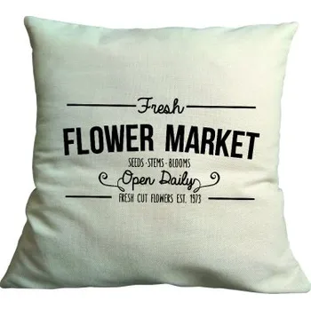 Dekorativní polštářek Látkový potah na polštář 40x40 cm - Flower market