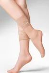 Silonkové ponožky s krajkou Gabriella 690 Kala 20 den Velikost: ONE SIZE, Barva: Béžová