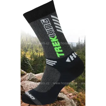 Pánské termoprádlo Hoza outdoor ponožky Thermo Trekking H3413 černá/antracit/bílá/fosfor vel. 47-50