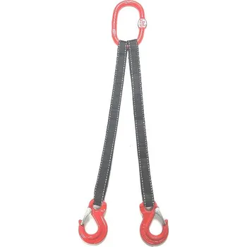 Upínací popruh Zvedací plochý pás dvoupramenný s okem a háky 700kg HBG2-25S-LHO, Délka vazáku 0,6 m