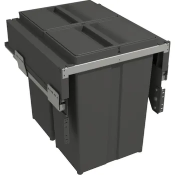 Odpadkový koš Gollinucci Výsuvný odpadkový koš 450 mm - 2x29 l s uchycením / Antracit