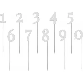 Zápich do dortu (kytice) dřevěný s bílými čísly - číslo 1