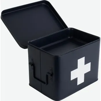 Lékárnička Lékárnička kovová M tmavě modrý Present Time (Barva- tmavě modrá, bílý kříž)