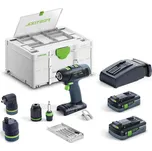 FESTOOL Akumulátorový vrtací šroubovák T 18+3 HPC 4,0 I-Set (577609)