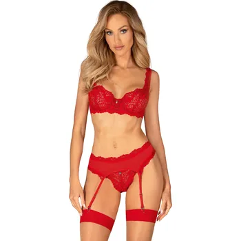 Dámská erotická souprava Vášnivý set Amor Cherris set - Obsessive červená L/XL