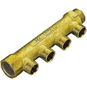 TIEMME G3/4", 2-cestný mosazný rozdělovač LINEARE s vývody 1/2" x 16