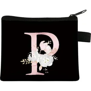 Peněženka s květinovým potiskem ve tvaru písmen - P