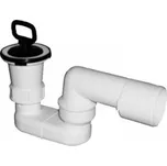 Sifon E vaničkový 90 nerezový se zátkou 6/4", DN 40/50