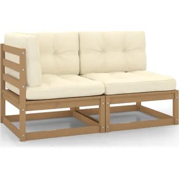 ZBXL 2dílná zahradní souprava s poduškami medově hnědá borovice