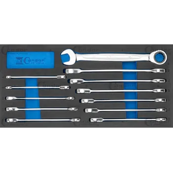 Condor modul - klíče očkoploché ráčnové, 12 dílů, velikost 1/3 - 100-08018