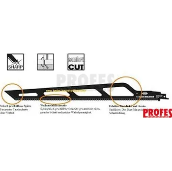 Příslušenství k pile Hawera 266246 - Pilka do pily přímočaré nůž zvlněný HCS délka 400mm, typ S2013 AWP (balení 1 ks)