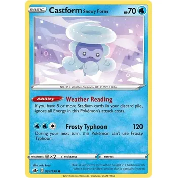 Sběratelská karetní hra Pokémon karta Castform Snowy Form 034/198