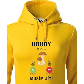 Dámská mikina Dámská mikina Houby volají, Barva Žlutá, Velikost XS, Canvas Dámská mikina Bezvatriko.cz 2271