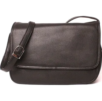 Kabelka Dámská středně velká pětioddílová kožená crossbody kabelka HGL no. 118 černá | KabelkyproVas.cz