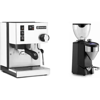 Kávovar Rancilio Silvia E, white + Rocket Espresso FAUSTO 2.1, black