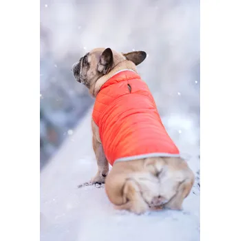 Obleček pro psa Vsepropejska Sonda oboustranný obleček pro psa Barva: Oranžovo-hnědá, Délka zad (cm): 23, Obvod hrudníku: 26 - 38 cm