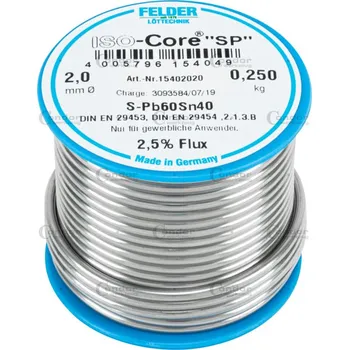 Příslušenství k nářadí Condor cín pájecí FELDER Sn40, Pb60, průměr 2,0 mm, 250g - 100-08006