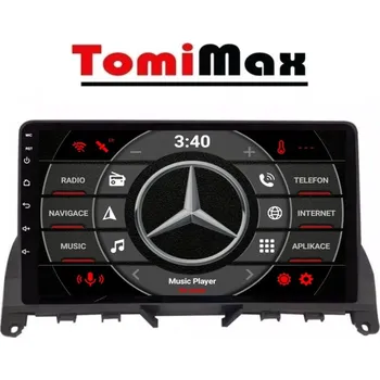 Autorádio TomiMax Mercedes W204 Android 14 autorádio s WIFI, GPS, USB, BT HW výbava: 4 Core 1GB+16GB LOW - Model auta: Mercedes W204 2007 - 2014, Velikost obrazovky: Dotyková obrazovka: 9"