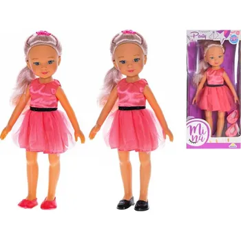 Panenka Panenka módní tvrdé tělo 35cm v krabičce (růžové šaty)