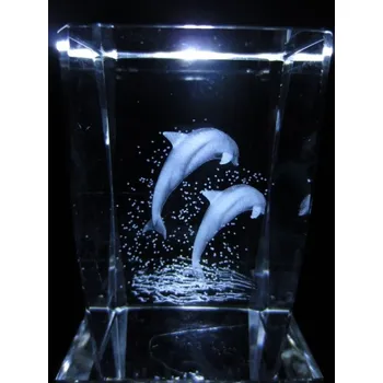 Okenní dekorace Krystal 3D Delfín 5 x 5 x 8 cm