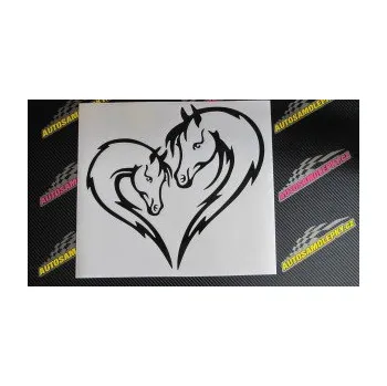 Samolepící dekorace SAMOLEPKA Koníci 002 - pravá srdíčko kůň s hříbátkem (10 - červená) NA AUTO, NÁLEPKA, FÓLIE, POLEP, TUNING, VLASTNÍ TEXT, TISK, AUTOSAMOLEPKY.cz, POLEPY, OBRÁZEK, LOGO, SAMOLEPKY
