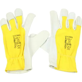 Pracovní rukavice rukavice pracovní dlaň kozinka, hřbet bav. úplet, žlutý vel.9" - 031-00013