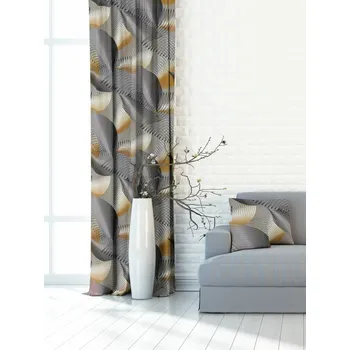 Závěs dekorační nebo látka, OXY Donata, šedo hnědá, 150 cm