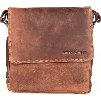 Středně velká světlehnědá kožená crossbody taška GreenWood no. 112
