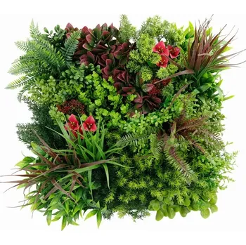 umělá květina Umělá zelená stěna MIX OMEGA, 50 x 50cm, plocha 0,25m2