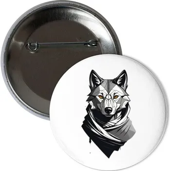 Odznáček s potiskem vlk v šále