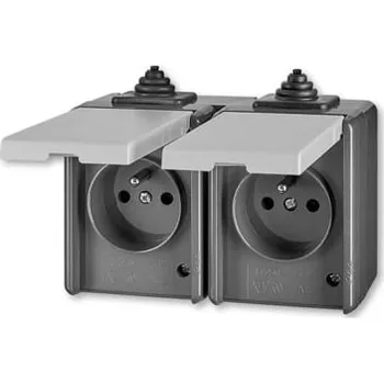 Elektrická zásuvka 5518-2069 S Zásuvka Praktik dvojnásobná IP 44, s víčky